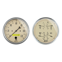 Mätarkit 2st QUAD & SPEEDOMETER 127mm ANTIQUE BEIGE